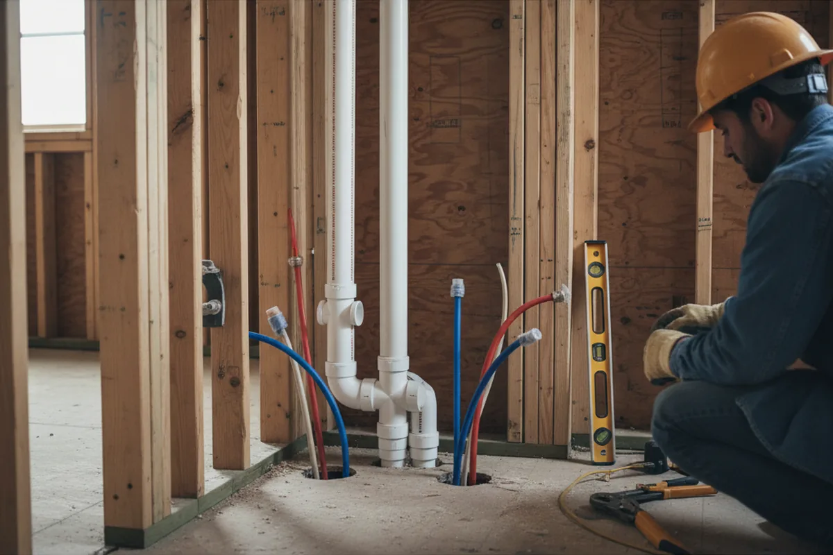 Drain and supply rough-in during Garbage Disposal Repair in Celina
